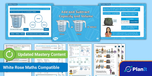 Y Add And Subtract Capacity And Volume Planit Maths Lesson