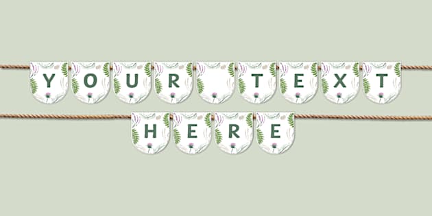 Scottish Botanical Themed Editable Display Bunting Twinkl