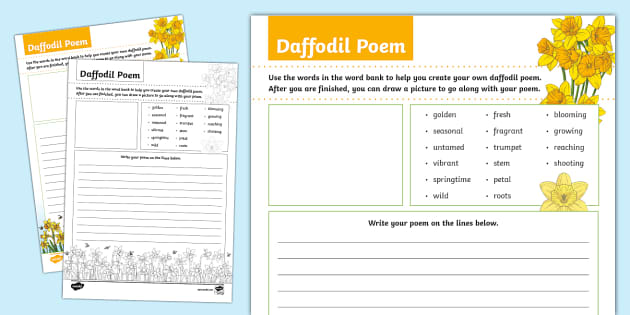 KS2 Daffodil Poem Writing Template Teacher Made Twinkl