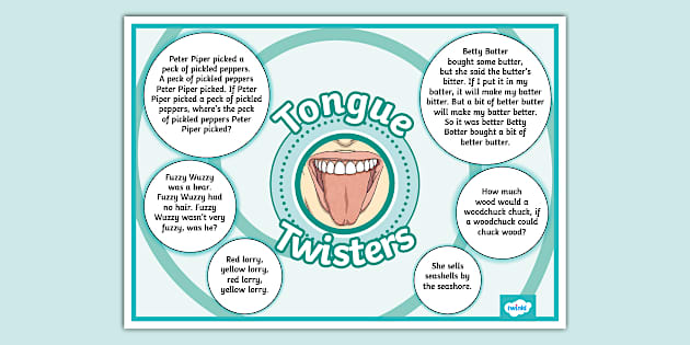 Tongue Twisters Display Poster L Enseignant A Fait