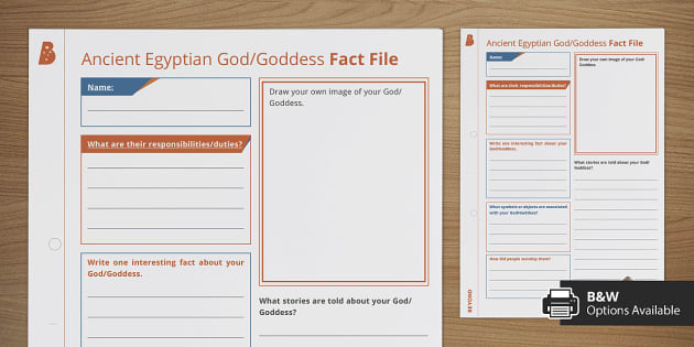 Ancient Egypt Ks Gods Fact File Template Teacher Made