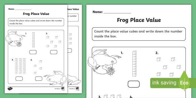 FREE Frog Place Value Activity Sheet Teacher Made