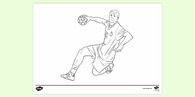 FREE Handball Colouring Sheet Teacher Made Twinkl