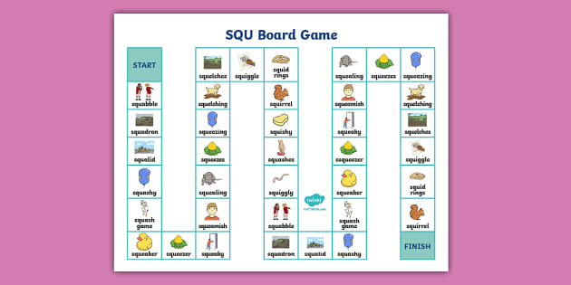 2 Syllable SQU Board Game Teacher Made Twinkl