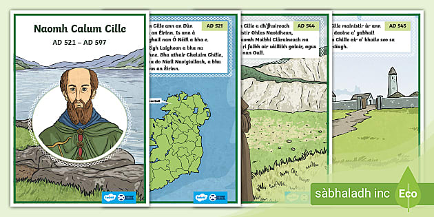 Loidhne tìde Chaluim Chille Postairean taisbeanaidh