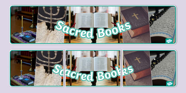 Sacred Books Display Banner Profesor Hizo Twinkl