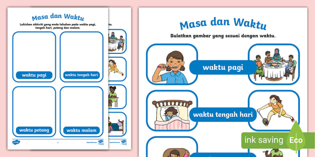 Lembaran Kerja Aktiviti Masa Dan Waktu Teacher Made