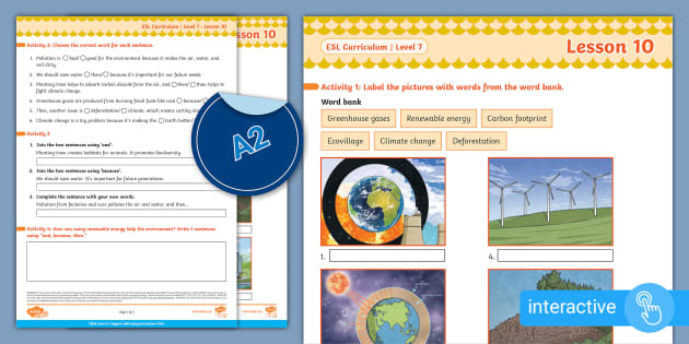 Esl Curriculum Level Lesson Interactive Worksheet