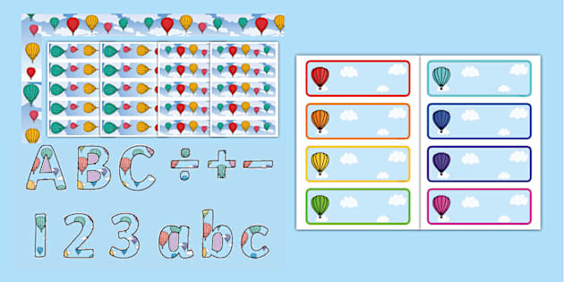 Hot Air Balloon Classroom Organisation Decorations Twinkl