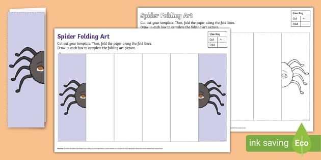 Spider Folding Art Template Teacher Made Twinkl