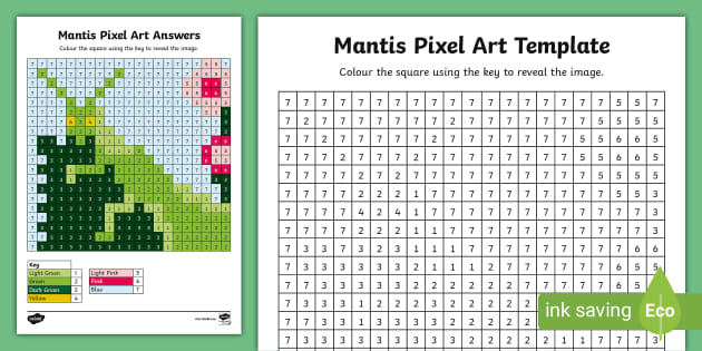 Free Mantis Pixel Art Template L Insegnante Ha Fatto