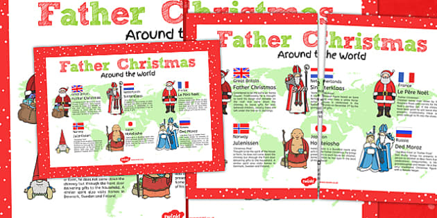 Father Christmas Around The World Poster