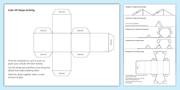 D Shape Nets Ks Primary Resource Teacher Made Twinkl