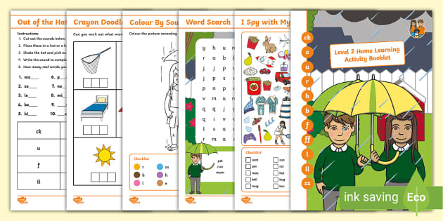 Phonics Home Learning Activity Booklet Level 2 Ck E U R H B F Ff L