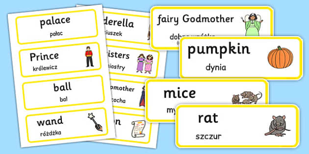 Cinderella Word Cards Polish Translation Teacher Made