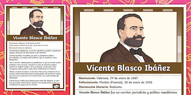 Póster informativo Vicente Blasco Ibáñez teacher made