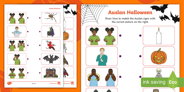 Auslan Halloween Matching Activity Lehrer Gemacht Twinkl