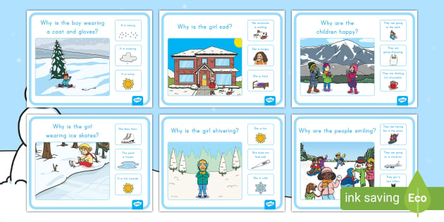 Winter Cause And Effect Scene And Question Cards