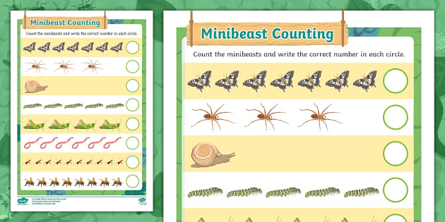 Minibeasts Counting To 10 Worksheet Profesor Hizo