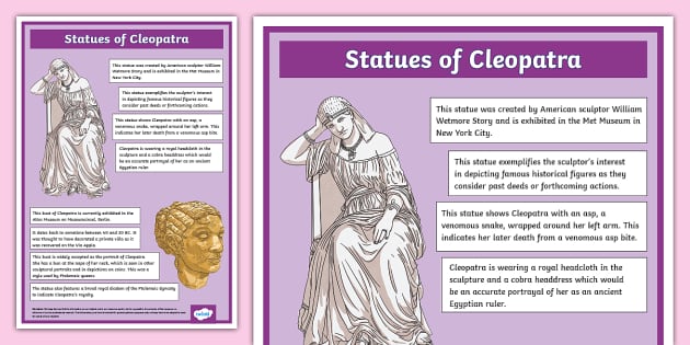 Cleopatra Statues Display Poster Profesor Hizo Twinkl