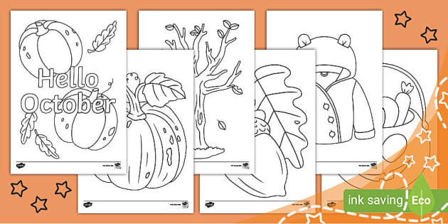 My First October Colouring Pack Teacher Made Twinkl