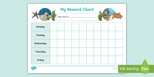 Under The Sea Reward Chart Hecho Por Educadores Twinkl