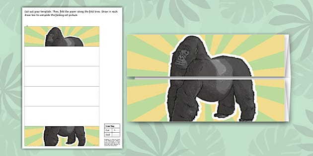 Gorilla Folding Art Template Teacher Made Twinkl