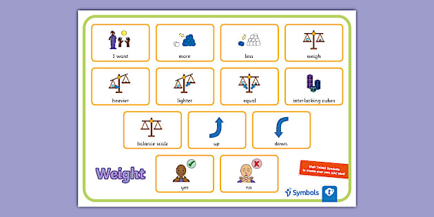 Twinkl Symbols Weight AAC Mat Hecho Por Educadores