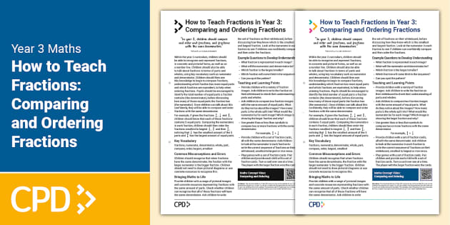 How To Teach Fractions In Year 3 Comparing And Ordering Fractions