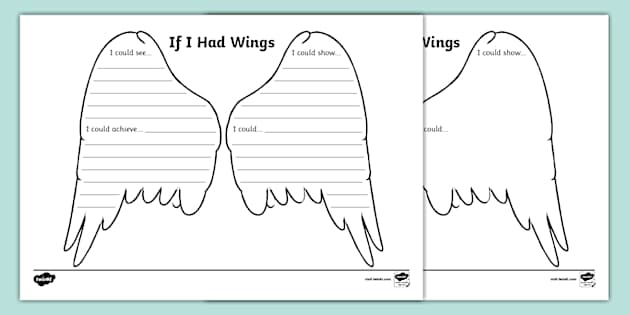 NEW If I Had Wings Writing Template Lehrer Gemacht