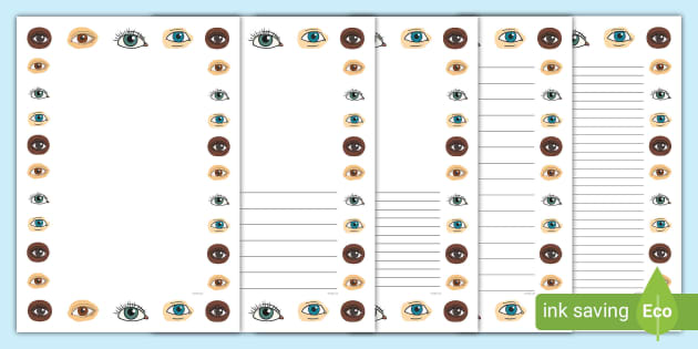 Eyes Page Borders Writing Frames Hecho Por Educadores