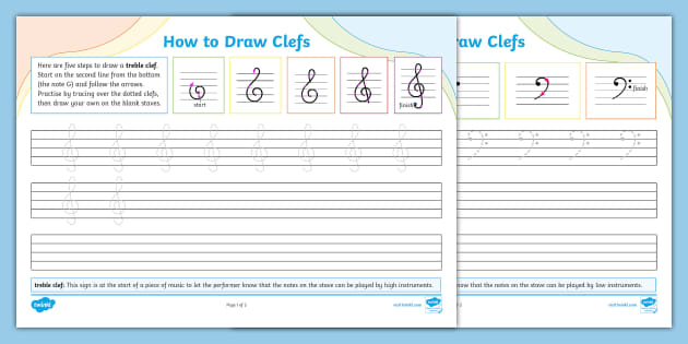 How To Draw Clefs Hecho Por Educadores Twinkl