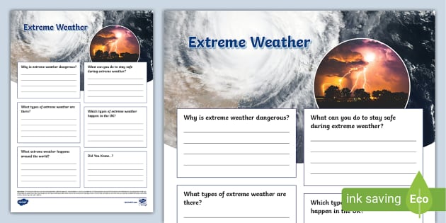 Extreme Weather Fact File Template L Insegnante Ha Fatto