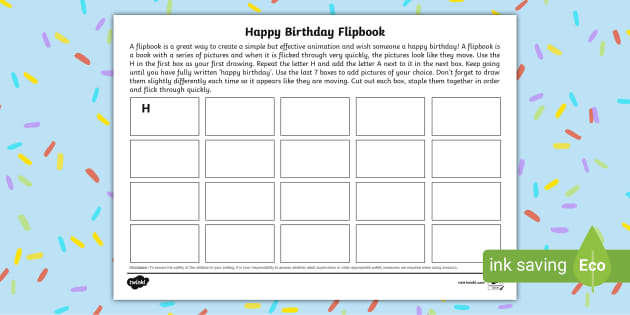 Happy Birthday Flipbook Worksheet Profesor Hizo Twinkl