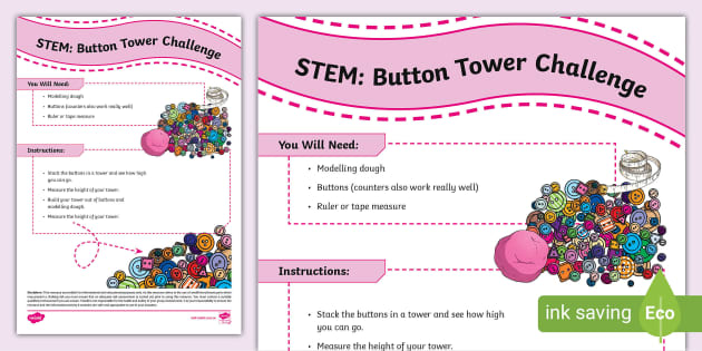 STEM Button Tower Challenge Lehrer Gemacht Twinkl