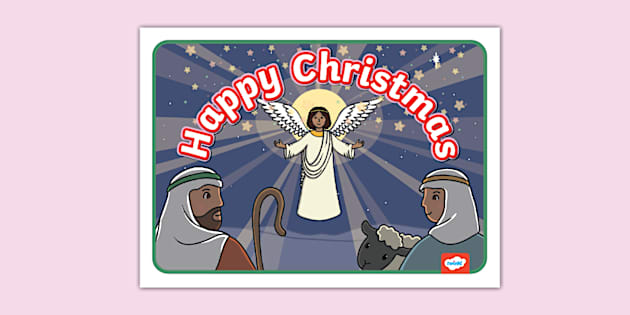 Holy Happy Christmas Display Poster Lehrer Gemacht