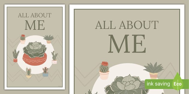 All About Me Display Poster Profesor Hizo Twinkl