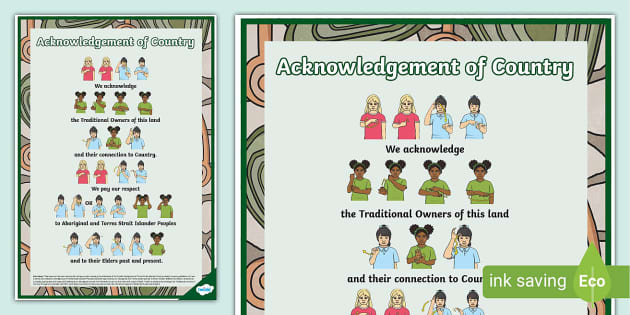 Acknowledgement Of Country With Auslan Display Poster