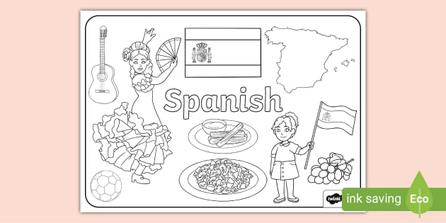 Spanish Doodle Colouring Page Lehrer Gemacht Twinkl