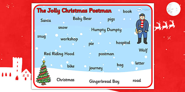 Word Mat To Support Teaching On The Jolly Christmas Postman