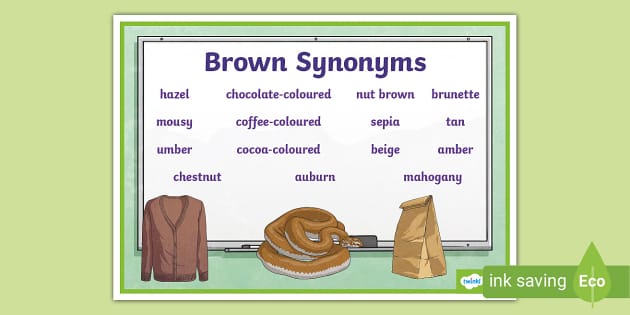 Brown Synonyms Word Mat Hecho Por Educadores Twinkl