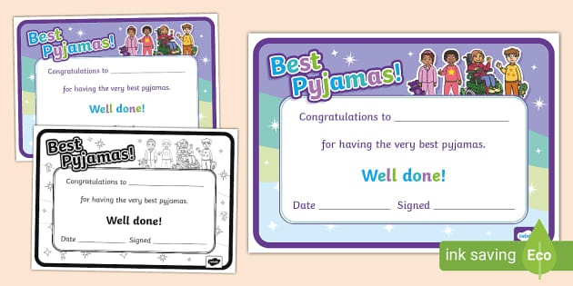 Best Pyjamas Certificate Nauczyciel Wykona Twinkl