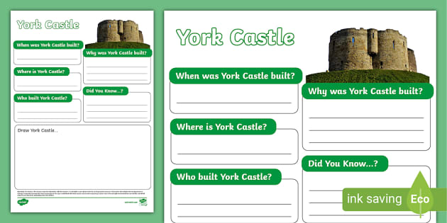 York Castle Fact File Template Profesor Hizo Twinkl