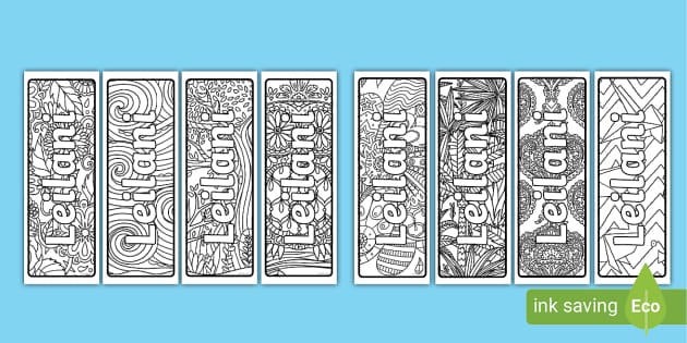 Free Leilani Mindfulness Name Colouring Bookmarks