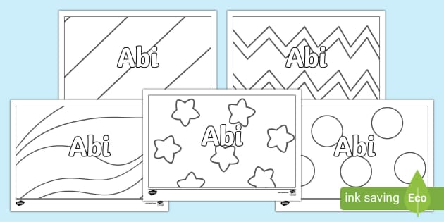 FREE Abi Name Simple Colouring Activity Sheet Twinkl