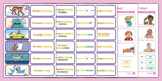 Sv And Svo Cut Up Sentence Cards Resource Pack Twinkl