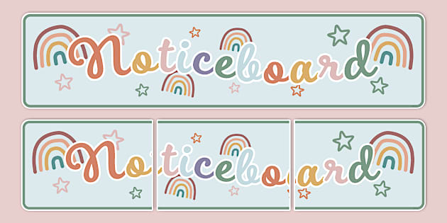 Muted Rainbow Noticeboard Display Banner Teacher Made