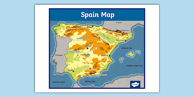 Map Of Spain KS2 Geography Teacher Made Twinkl