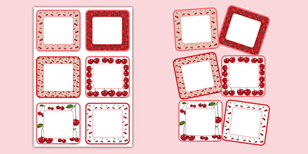 Cherry Themed Peg Labels Teacher Made Twinkl