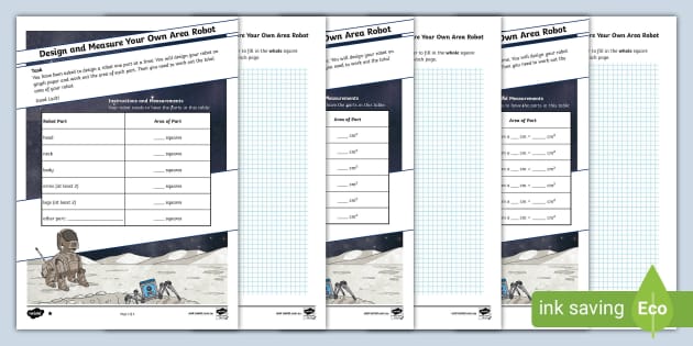 Area Robots Activity Area Of Composite Shapes Twinkl